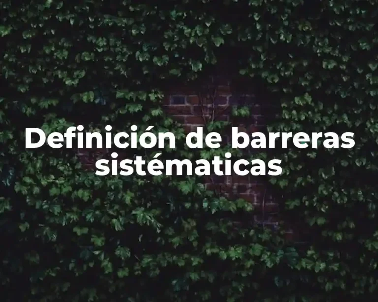 Definición de barreras sistématicas