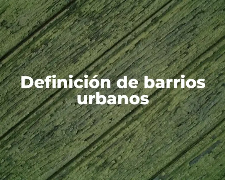Definición de barrios urbanos