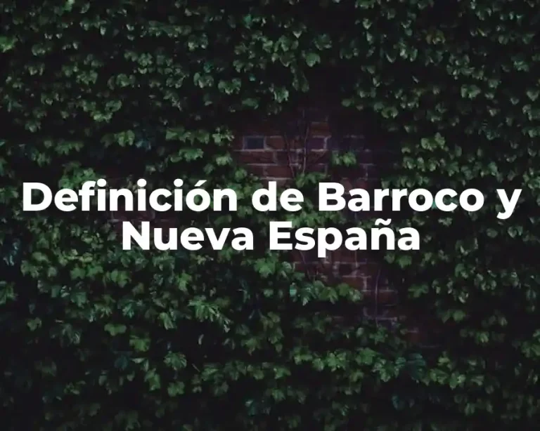 Definición de Barroco y Nueva España