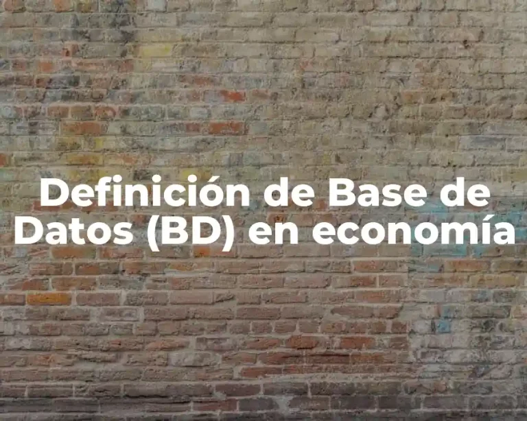 Definición de Base de Datos (BD) en economía