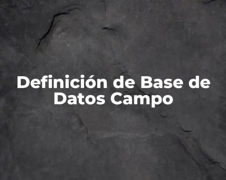 Definición de Base de Datos Campo