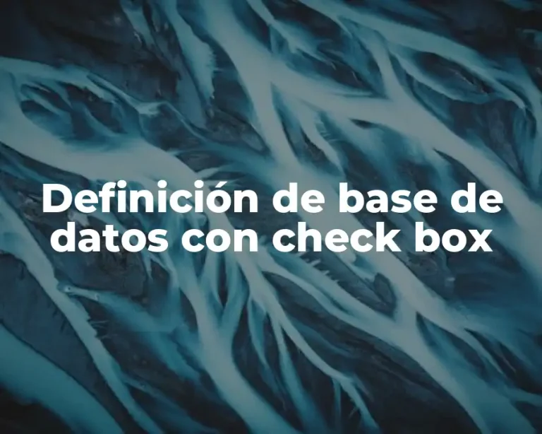 Definición de base de datos con check box