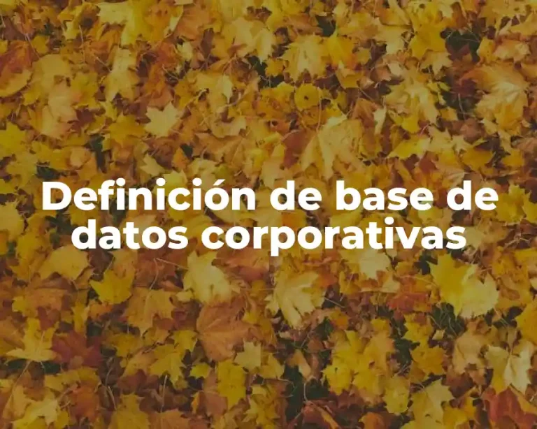 Definición de base de datos corporativas