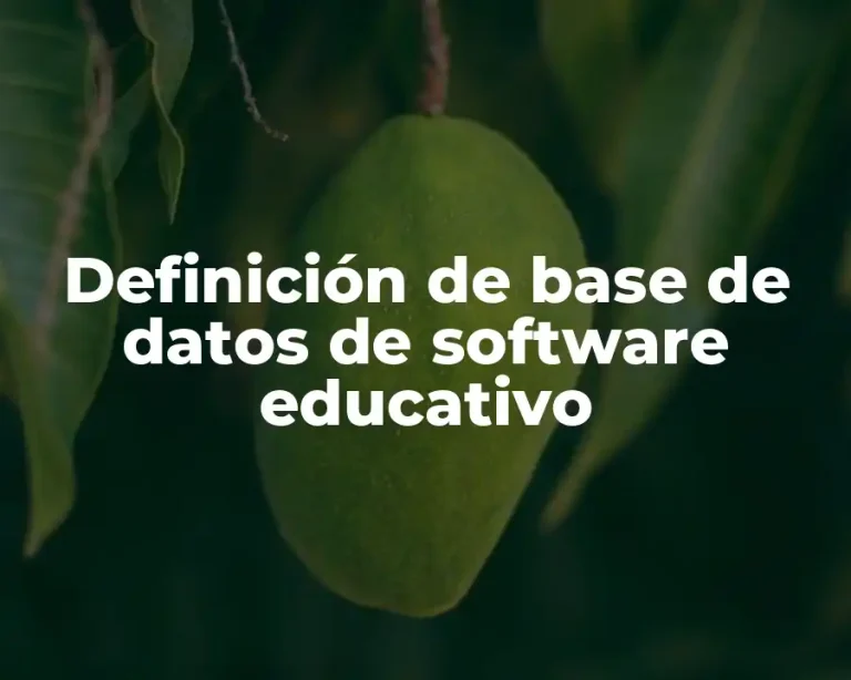 Definición de base de datos de software educativo