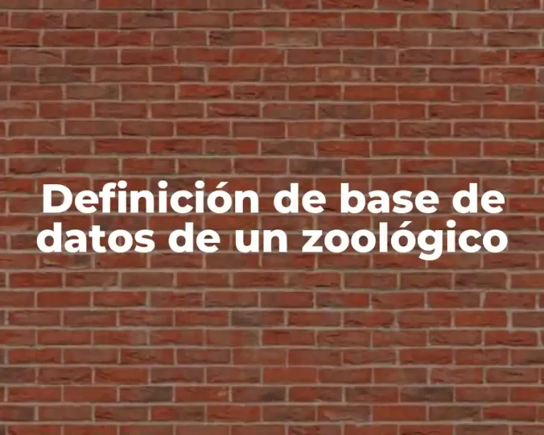 Definición de base de datos de un zoológico