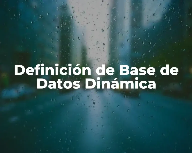 Definición de Base de Datos Dinámica