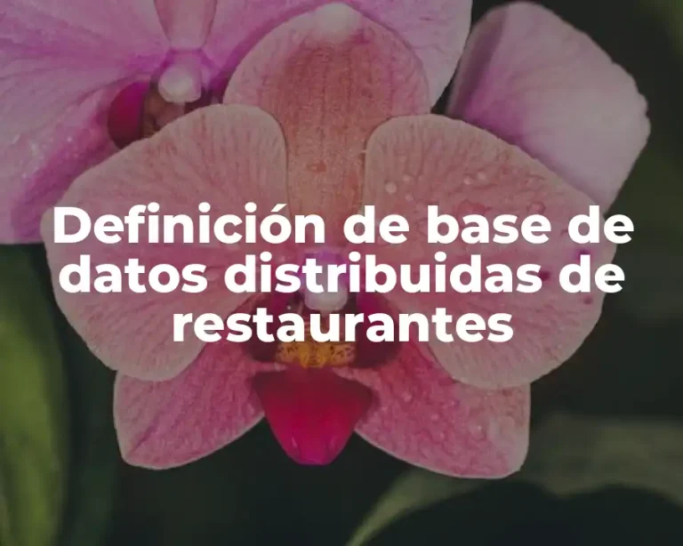 Definición de base de datos distribuidas de restaurantes