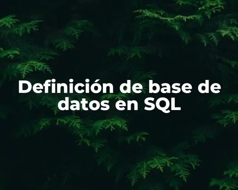 Definición de base de datos en SQL