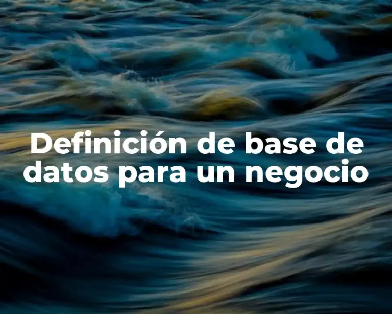 Definición de base de datos para un negocio