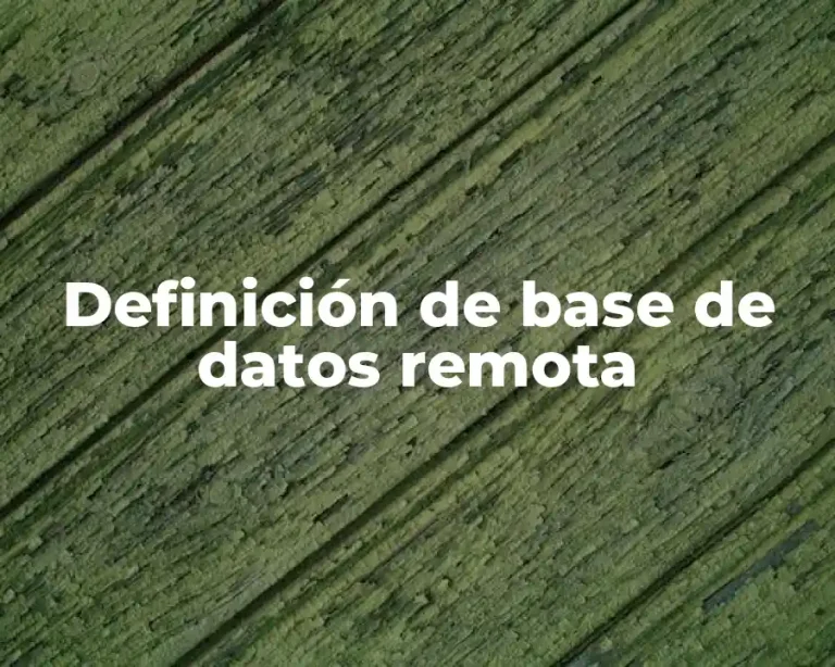 Definición de base de datos remota
