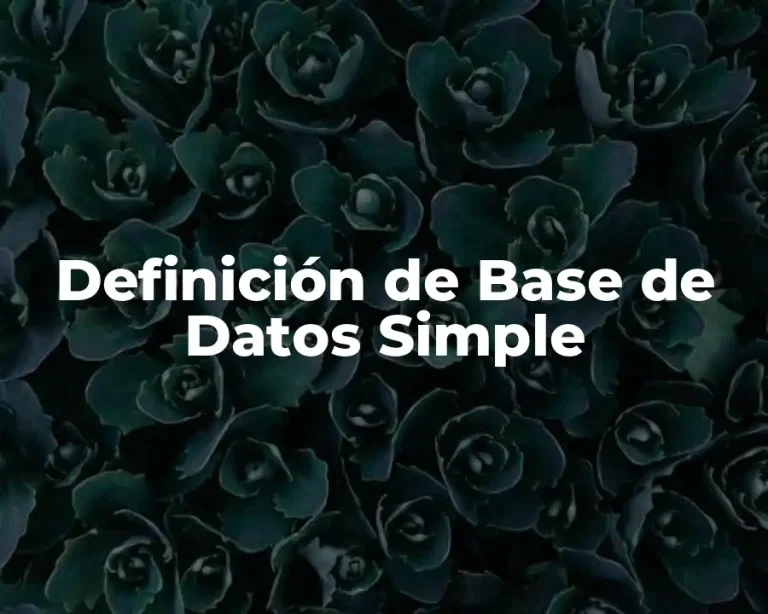 Definición de Base de Datos Simple