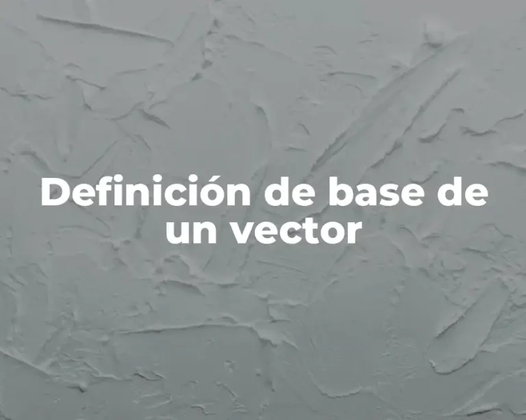 Definición de base de un vector