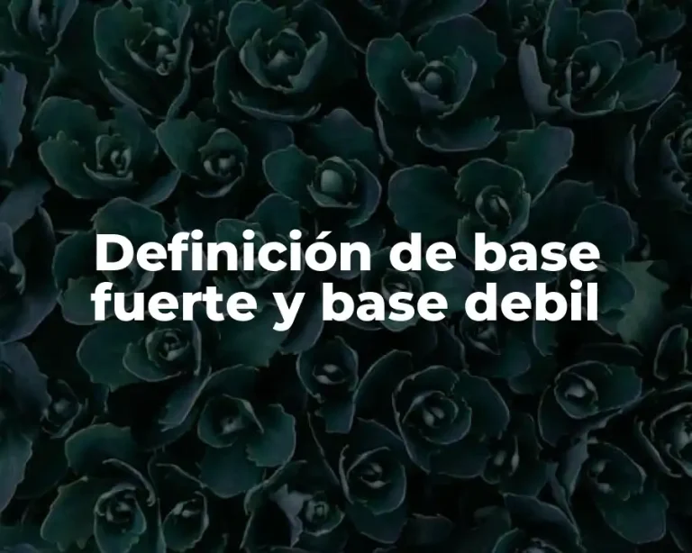 Definición de base fuerte y base debil