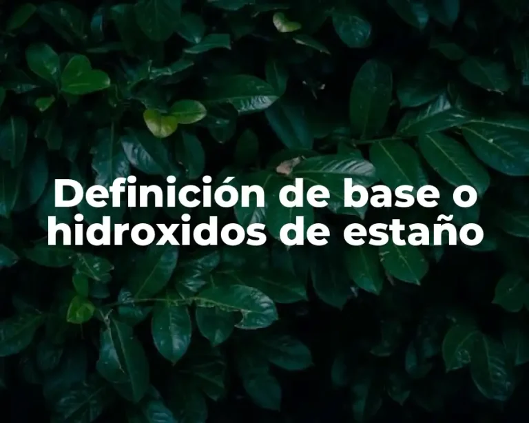 Definición de base o hidroxidos de estaño