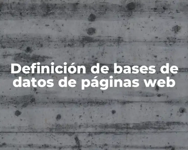 Definición de bases de datos de páginas web