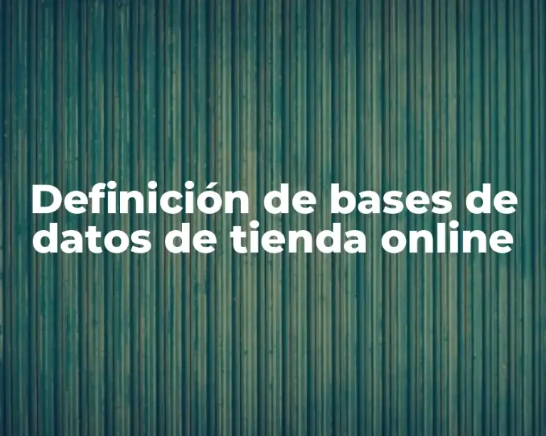 Definición de bases de datos de tienda online