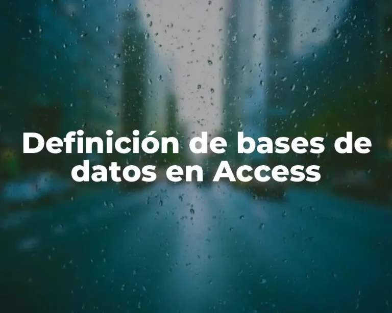 Definición de bases de datos en Access
