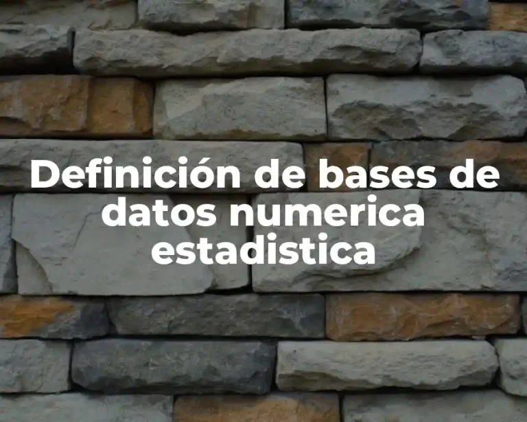 Definición de bases de datos numerica estadistica