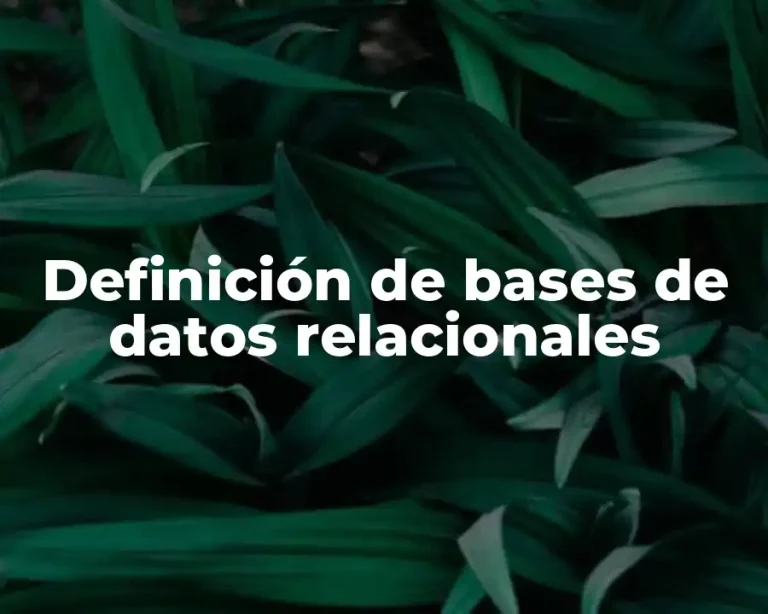 Definición de bases de datos relacionales