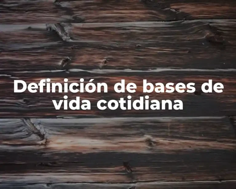 Definición de bases de vida cotidiana