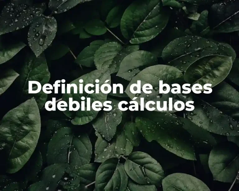 Definición de bases debiles cálculos
