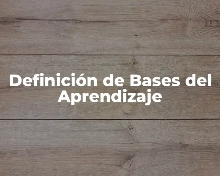 Definición de Bases del Aprendizaje
