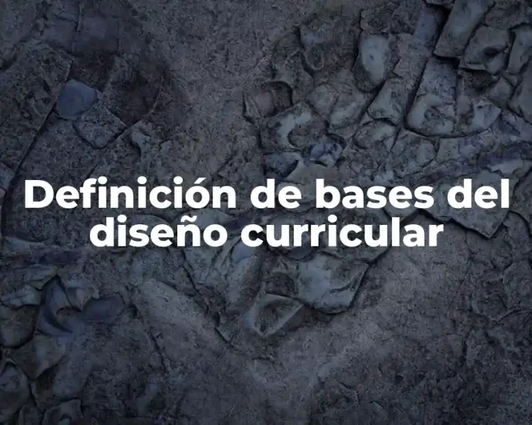 Definición de bases del diseño curricular