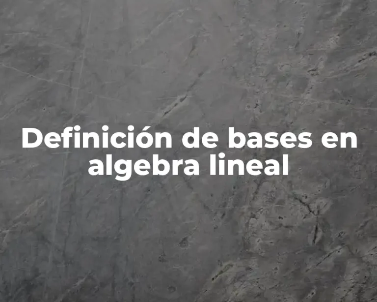 Definición de bases en algebra lineal