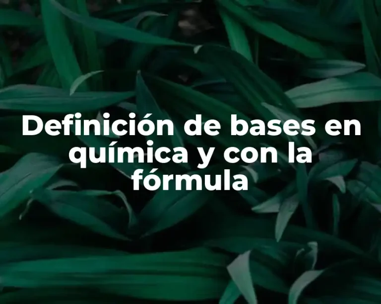 Definición de bases en química y con la fórmula