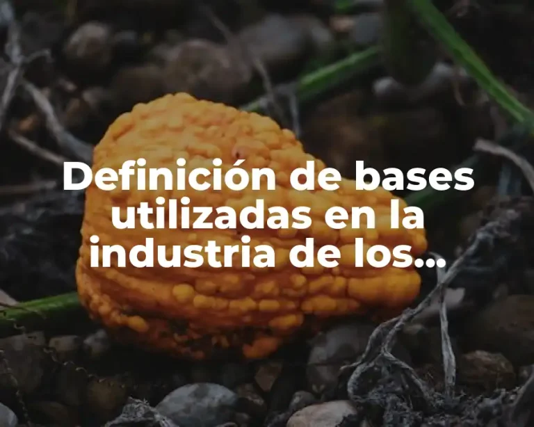 Definición de bases utilizadas en la industria de los alimentos