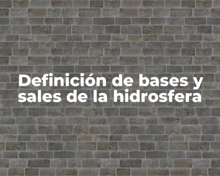 Definición de bases y sales de la hidrosfera