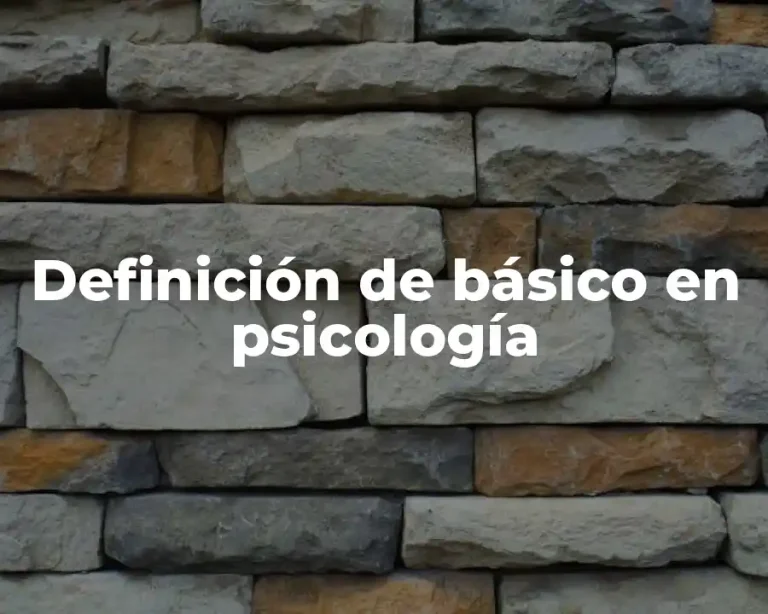Definición de básico en psicología