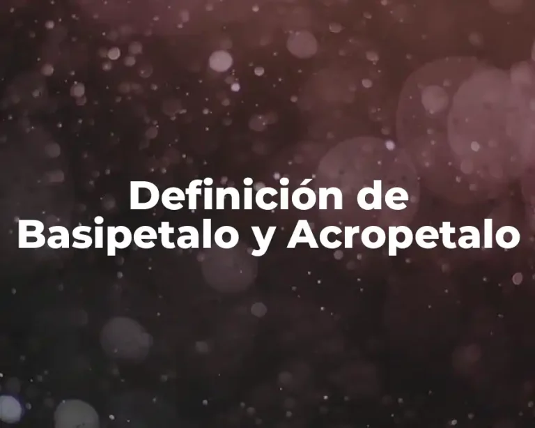Definición de Basipetalo y Acropetalo