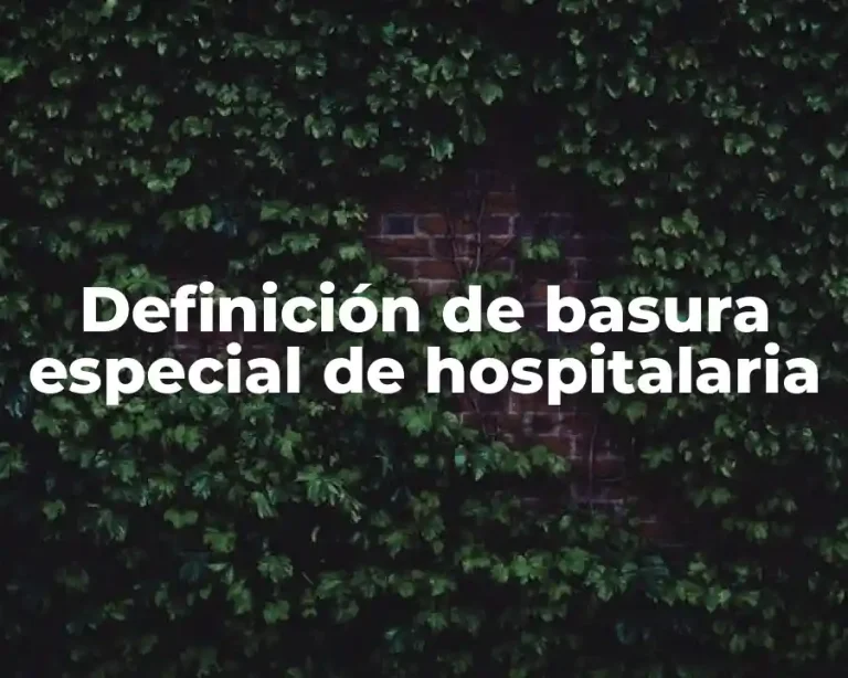 Definición de basura especial de hospitalaria