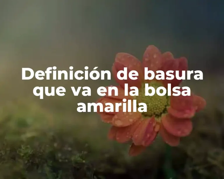 Definición de basura que va en la bolsa amarilla