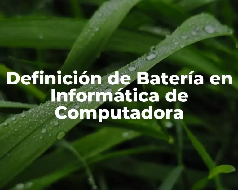 Definición de Batería en Informática de Computadora