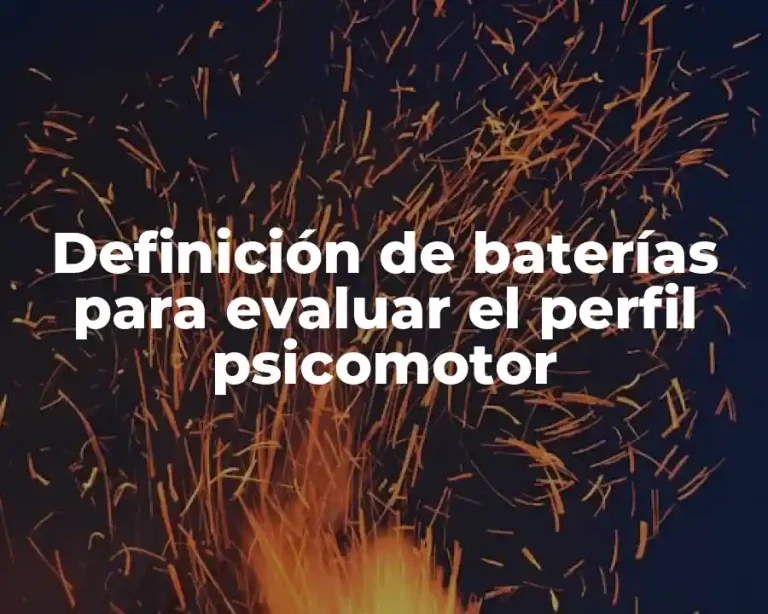 Definición de baterías para evaluar el perfil psicomotor