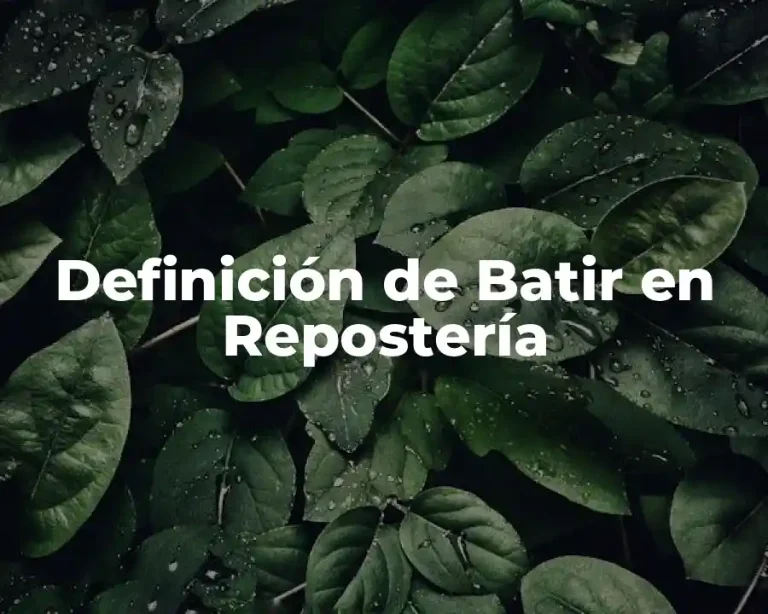 Definición de Batir en Repostería