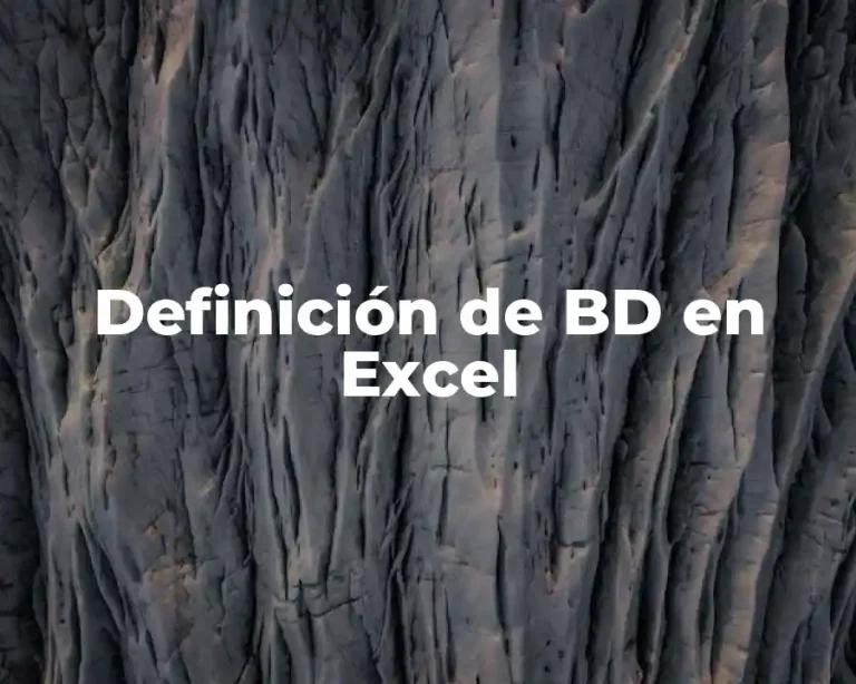 Definición de BD en Excel