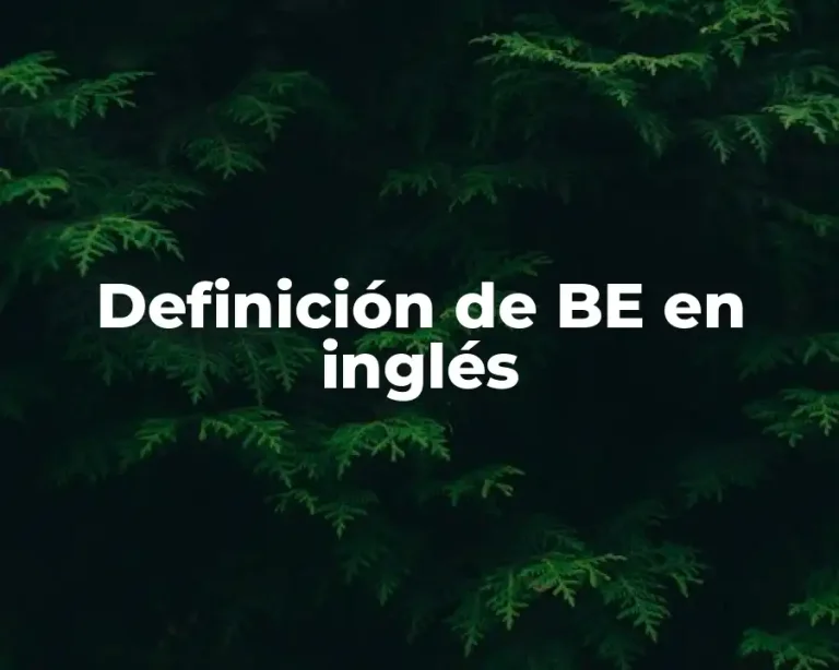 Definición de BE en inglés