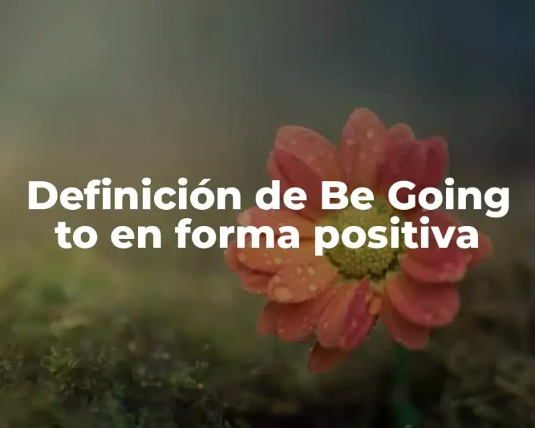 Definición de Be Going to en forma positiva