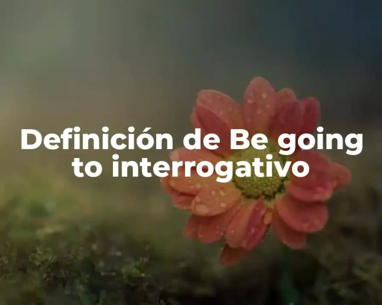 Definición de Be going to interrogativo