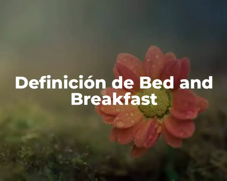 Definición de Bed and Breakfast
