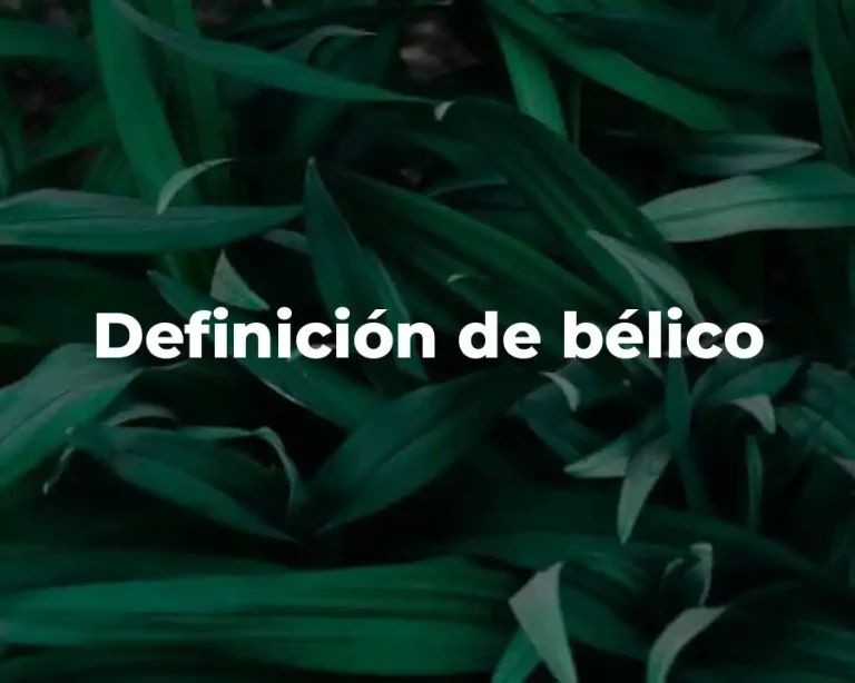 Definición de bélico