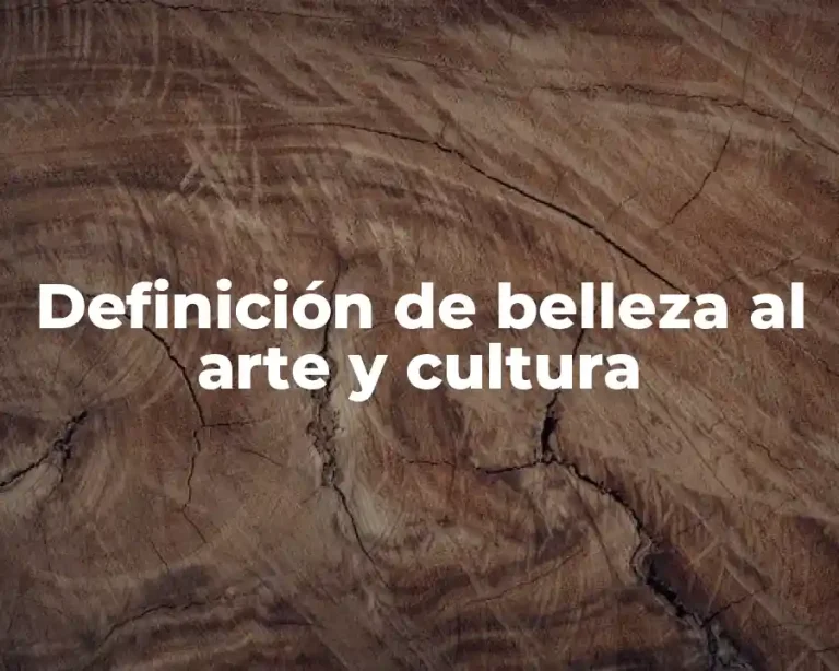 Definición de belleza al arte y cultura