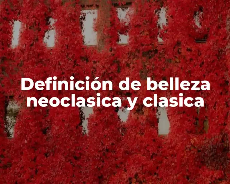 Definición de belleza neoclasica y clasica
