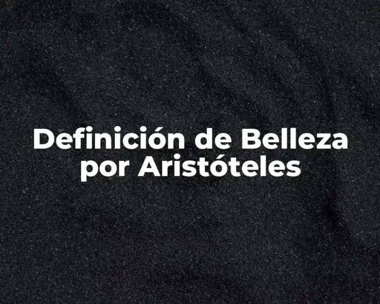 Definición de Belleza por Aristóteles