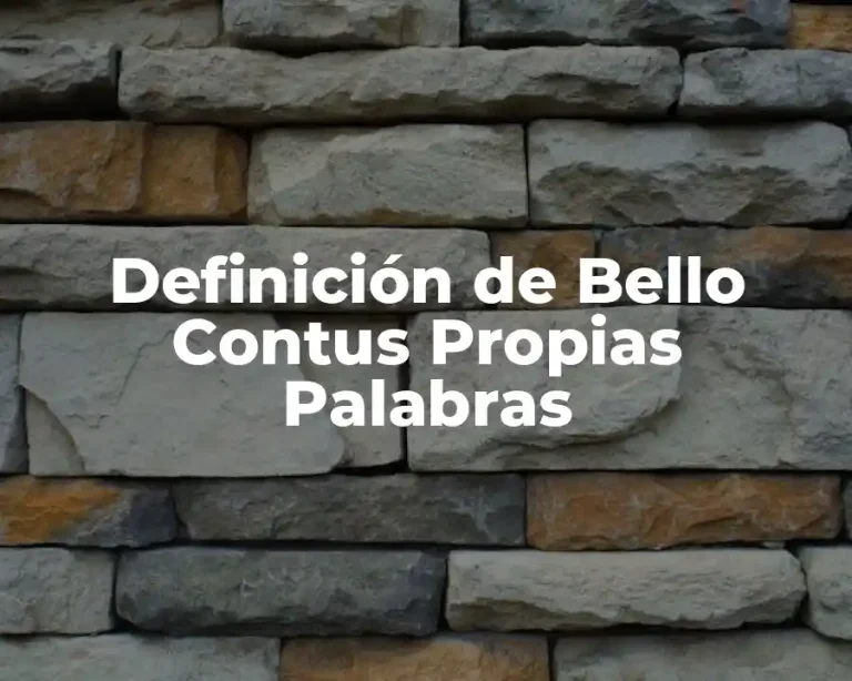 Definición de Bello Contus Propias Palabras