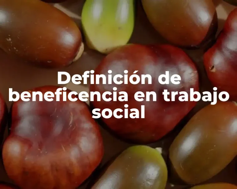 Definición de beneficencia en trabajo social