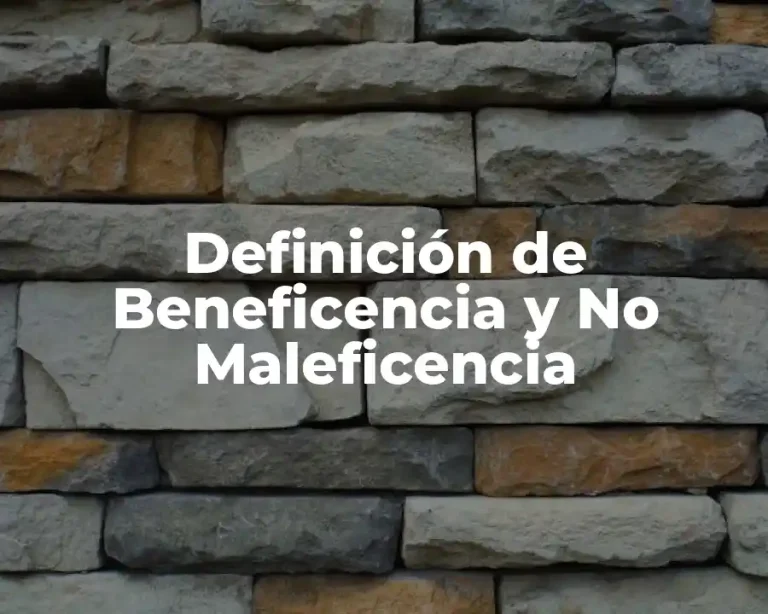 Definición de Beneficencia y No Maleficencia